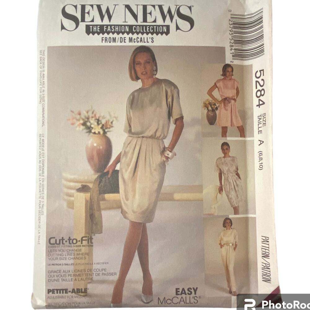 McCalls 5284 Dress Jumpsuit Romper Pattern 6-10 Miss Petite-able Side Pockets